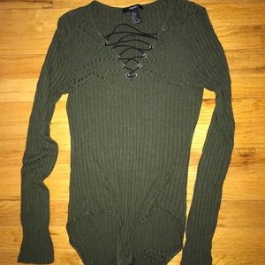 olive green bodysuit